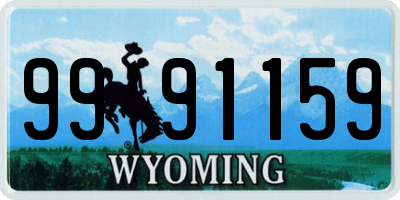 WY license plate 9991159