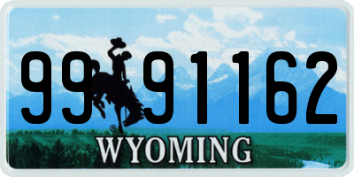 WY license plate 9991162