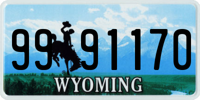 WY license plate 9991170