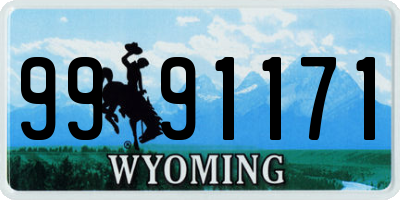 WY license plate 9991171