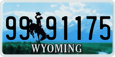 WY license plate 9991175