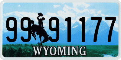 WY license plate 9991177