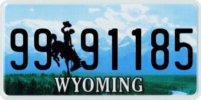 WY license plate 9991185