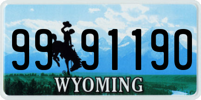 WY license plate 9991190