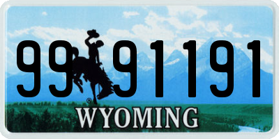 WY license plate 9991191
