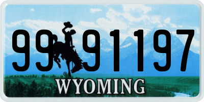 WY license plate 9991197