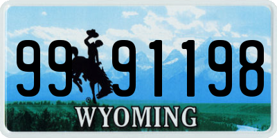 WY license plate 9991198