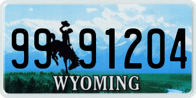 WY license plate 9991204