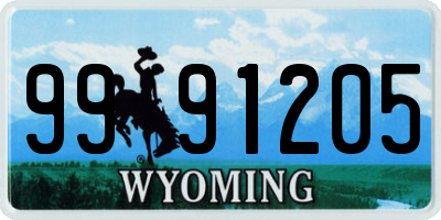 WY license plate 9991205