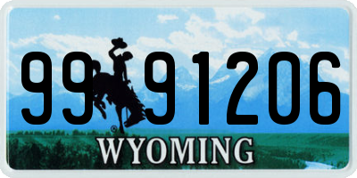 WY license plate 9991206