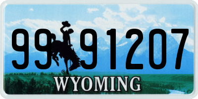 WY license plate 9991207