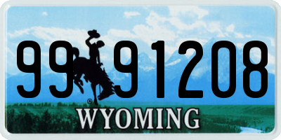 WY license plate 9991208