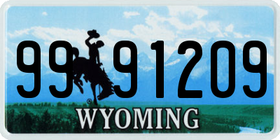 WY license plate 9991209