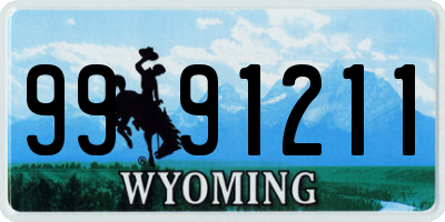 WY license plate 9991211