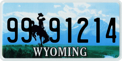WY license plate 9991214