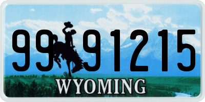 WY license plate 9991215