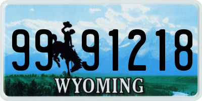 WY license plate 9991218