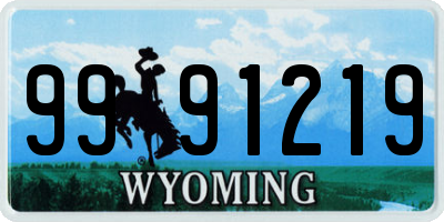 WY license plate 9991219