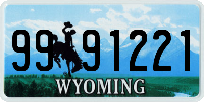 WY license plate 9991221
