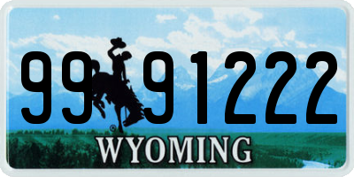 WY license plate 9991222