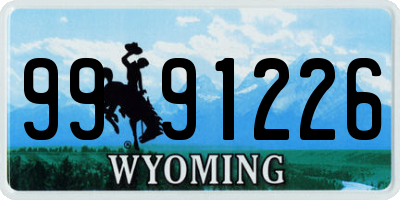 WY license plate 9991226