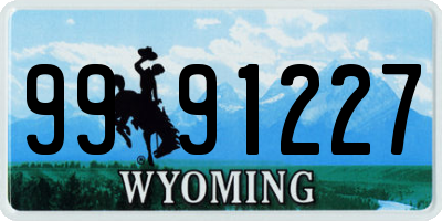 WY license plate 9991227