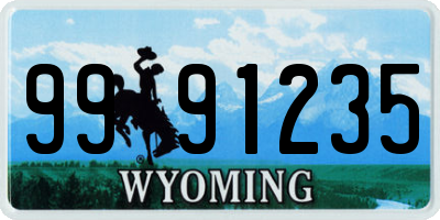 WY license plate 9991235