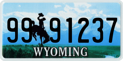 WY license plate 9991237
