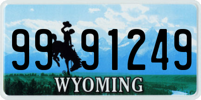 WY license plate 9991249