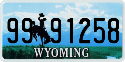 WY license plate 9991258