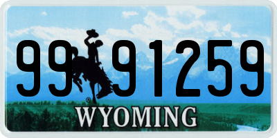 WY license plate 9991259