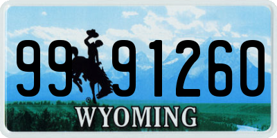 WY license plate 9991260