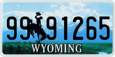 WY license plate 9991265