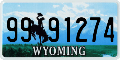 WY license plate 9991274