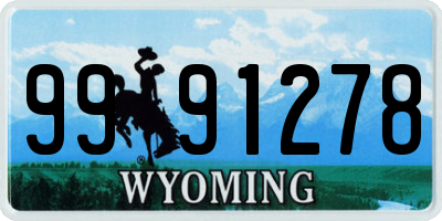 WY license plate 9991278