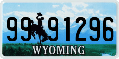 WY license plate 9991296