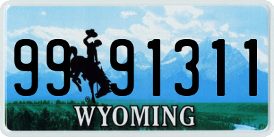 WY license plate 9991311