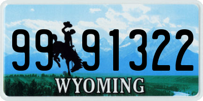 WY license plate 9991322