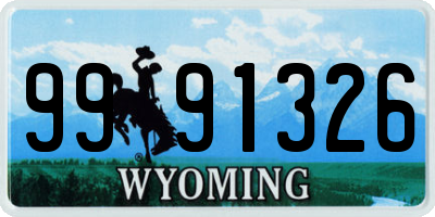 WY license plate 9991326