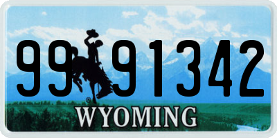 WY license plate 9991342