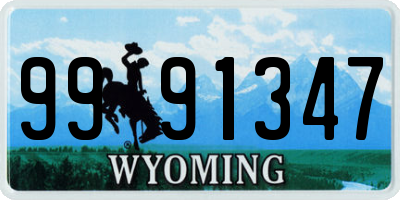 WY license plate 9991347