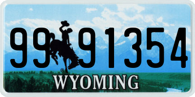 WY license plate 9991354