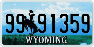 WY license plate 9991359