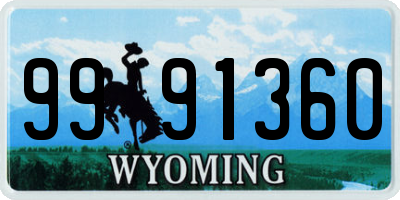 WY license plate 9991360