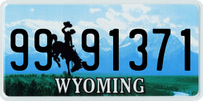 WY license plate 9991371