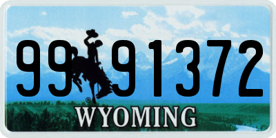 WY license plate 9991372