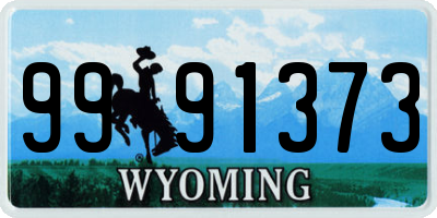 WY license plate 9991373