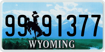 WY license plate 9991377