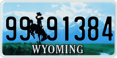 WY license plate 9991384