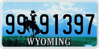 WY license plate 9991397
